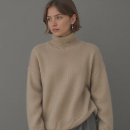 Oversized turtleneck knit sweater with relaxed fit Cozy for Women | Sydney Élan