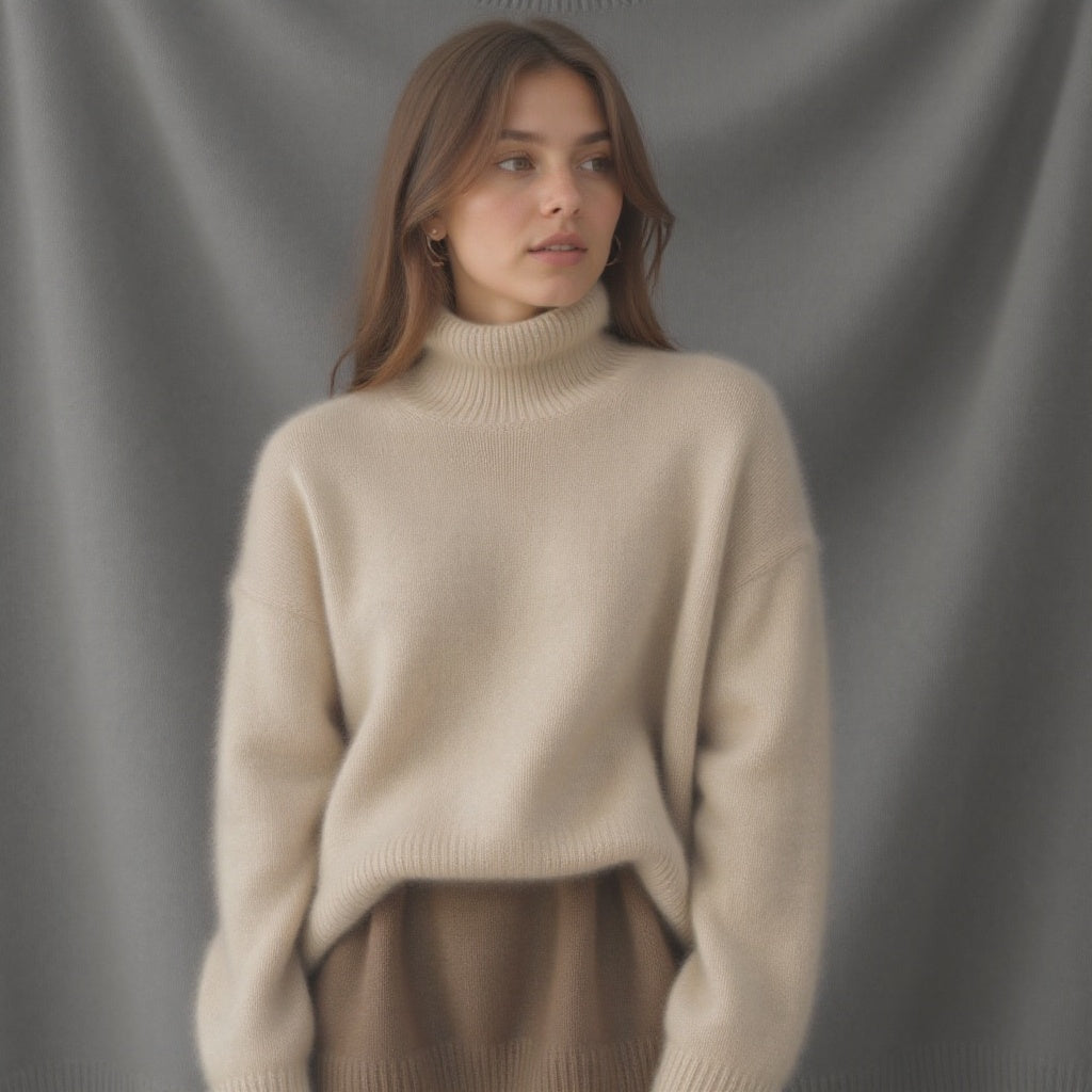 Oversized turtleneck knit sweater with relaxed fit Cozy for Women | Sydney Élan