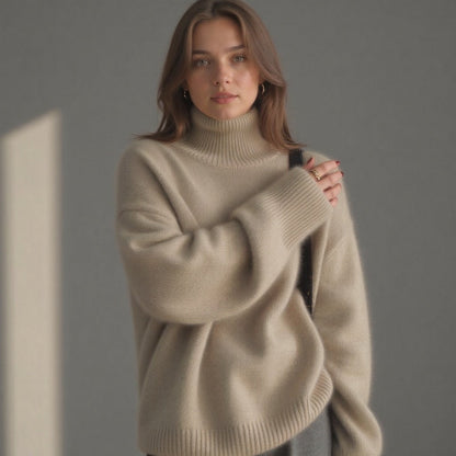 Oversized turtleneck knit sweater with relaxed fit Cozy for Women | Sydney Élan