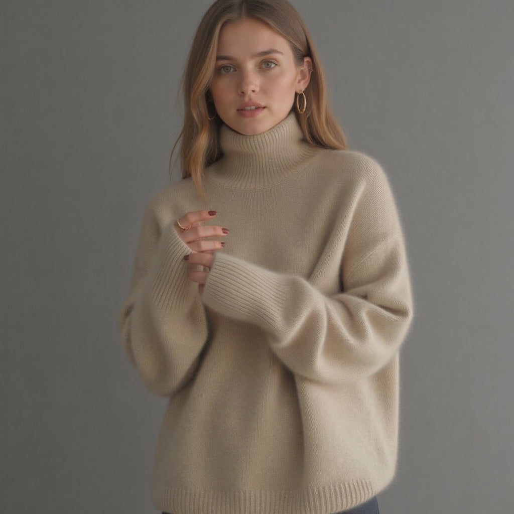 Oversized turtleneck knit sweater with relaxed fit Cozy for Women | Sydney Élan