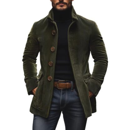 Slim fit stand collar buttoned coat Stylish for Men | Emerson Vale