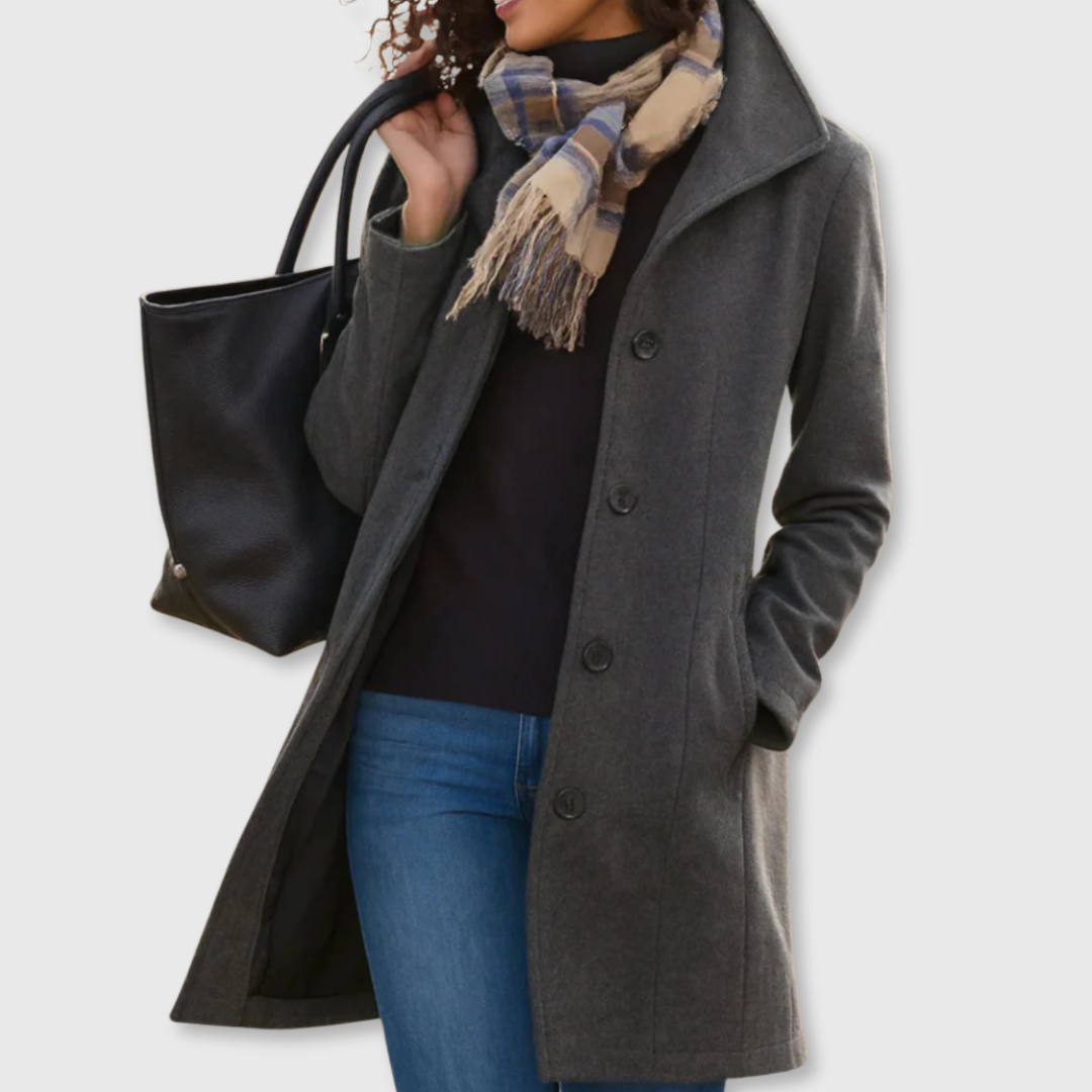 Classic tailored everyday coat for women | Lauren -3