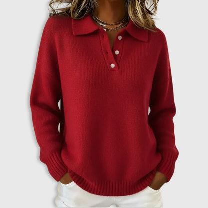 Soft polo-neck knit jumper for women | Nova -1