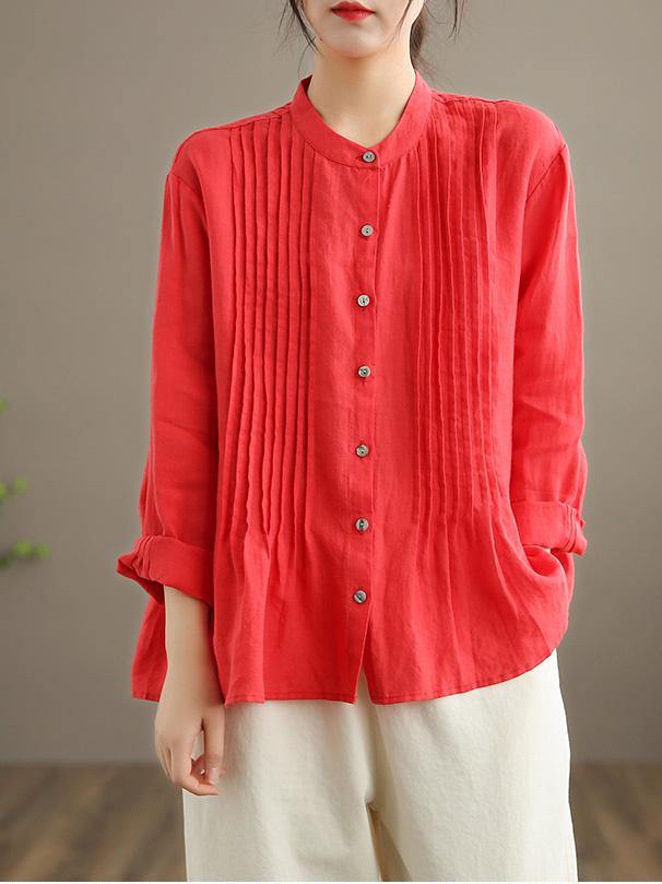 Organic White Linen Shirt Tunic Classic for Women | Celestine