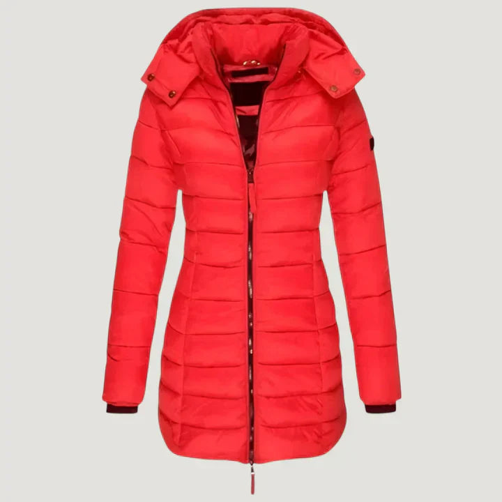 Hooded long winter jacket for women | Noelle