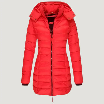 Hooded long winter jacket for women | Noelle