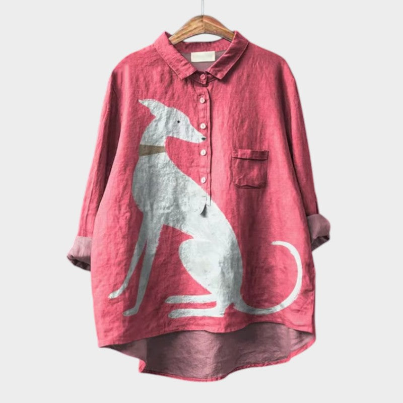 Artistic Printed Button-Up Shirt for Women | Audrey