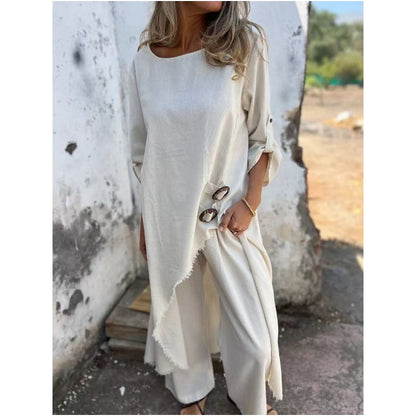 Relaxed two-piece dress and pants set with pockets Chic for Women | Elira Soleil