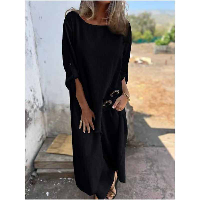 Relaxed two-piece dress and pants set with pockets Chic for Women | Elira Soleil