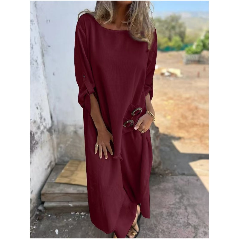 Relaxed two-piece dress and pants set with pockets Chic for Women | Elira Soleil