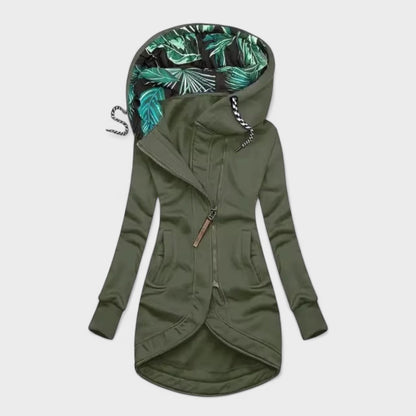 Longline hooded everyday jacket for women | Sylverra -4