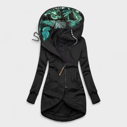 Longline hooded everyday jacket for women | Sylverra -6