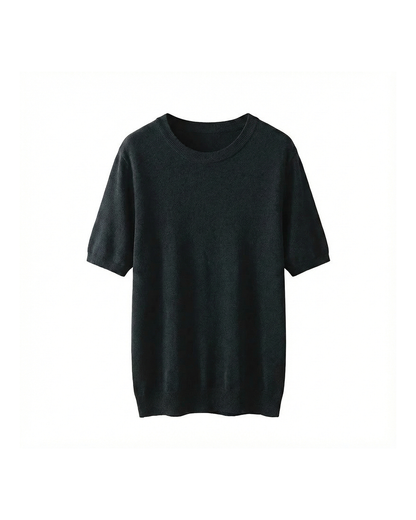 Short-sleeve cashmere O-neck everyday tee for men | Elliot's Classic -1