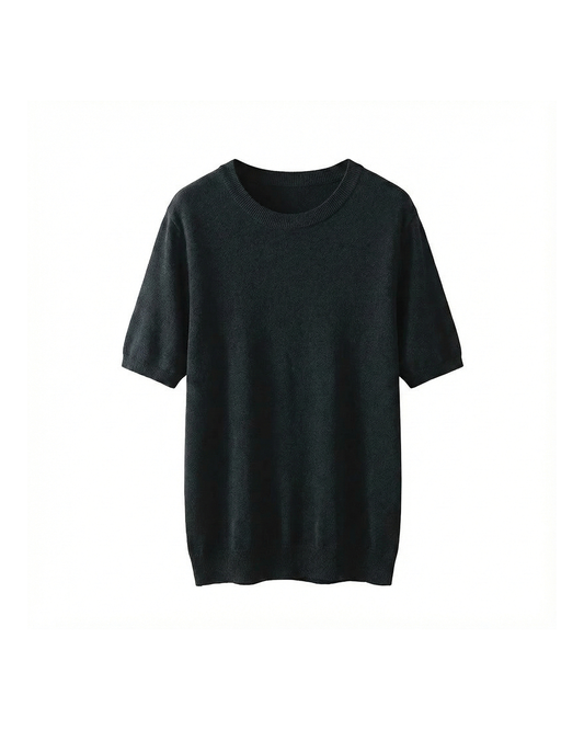 Short-sleeve cashmere O-neck everyday tee for men | Elliot's Classic -1
