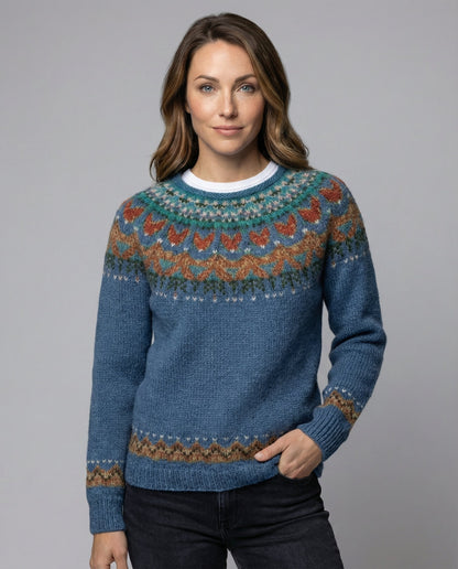 Vintage Icelandic-inspired knit everyday jumper for women | Elvira -2