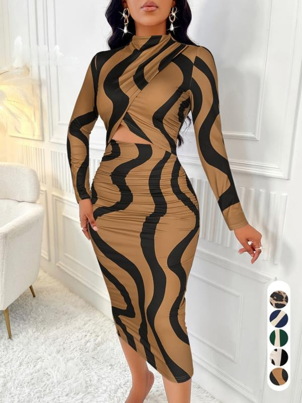 Colorblock cut-out bodycon dress for women | Arlisse
