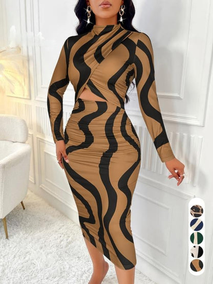 Colorblock cut-out bodycon dress for women | Arlisse